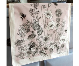 Bee Garden Pink Tea Towel